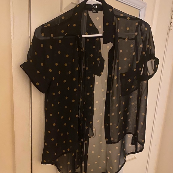 Sheer black polka dot blouse - Picture 4 of 4